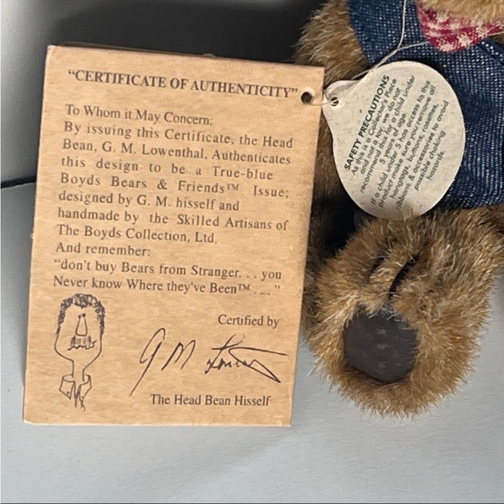 Boyds Bears Raeburn 7" 1997 Retired Fully Jointed Plush Bear With Tags - Picture 4 of 8